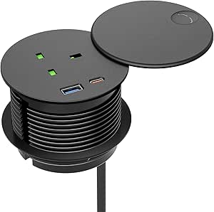 HANNELORE Desk Power Socket With USB C PD20W, Desk Grommet Power Socket - View #3