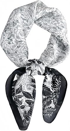 MINIDORA Satin Scarves for Women 27.5 27.5 inches Medium Square Elegant Silk Feeling Head Scarf