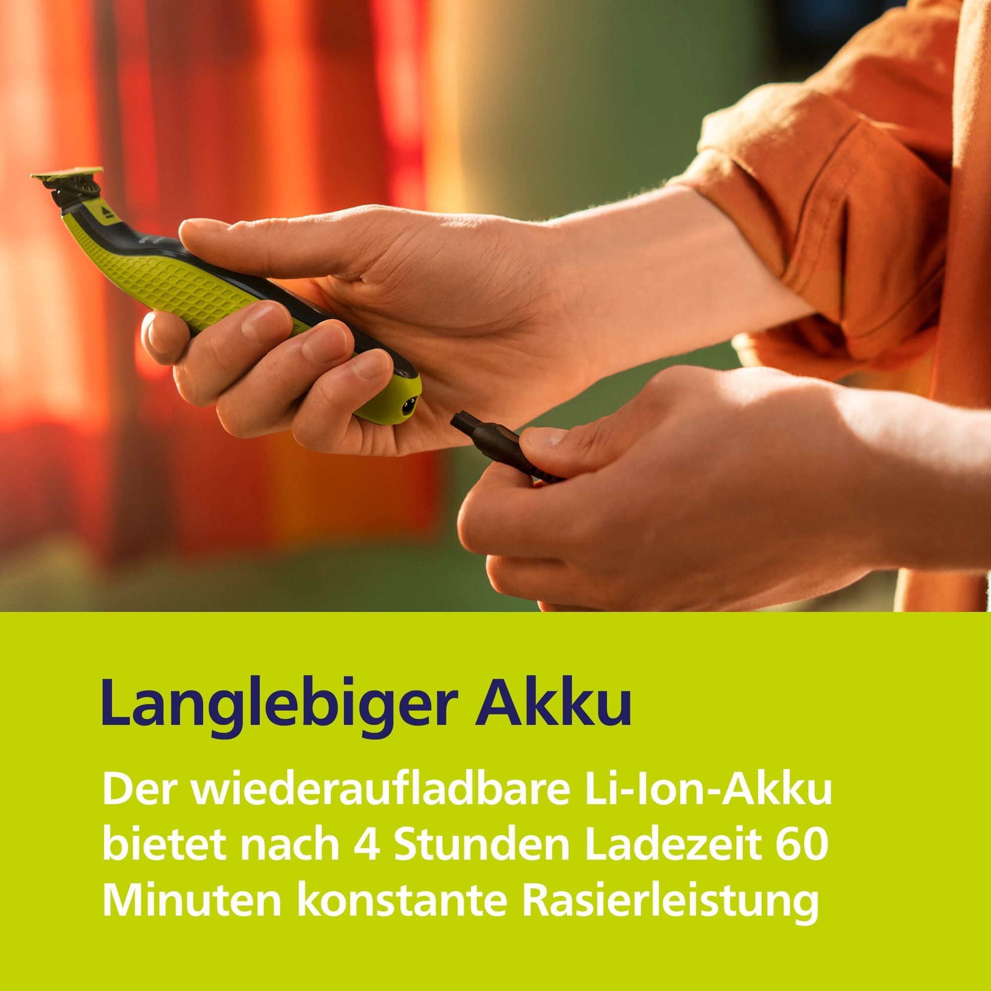 PHILIPS OneBlade 360 Face - elektrischer Rasierer & Trimmer, 2x 360 Klingen, verstellbarer 5-in-1-Trimmaufsatz, Nass- & Trockenrasur, Akku-USB, fürs Gesicht (QP2734/30)