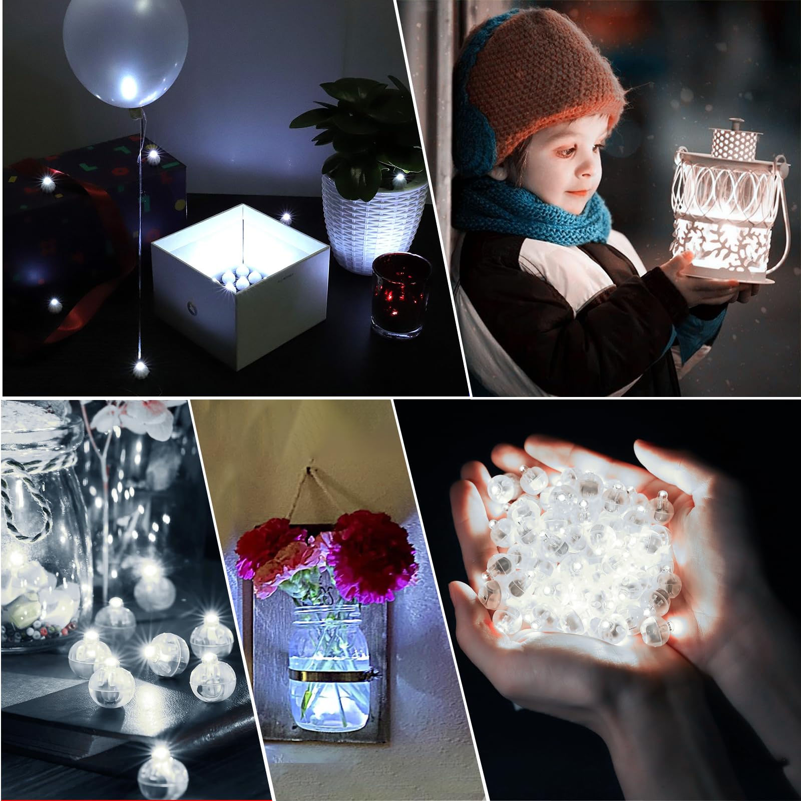 100 Luci LED Per Palloncini - Mini Lampade Bianco Freddo Per Feste, Matrimoni, Compleanni, Natale - Foto 6