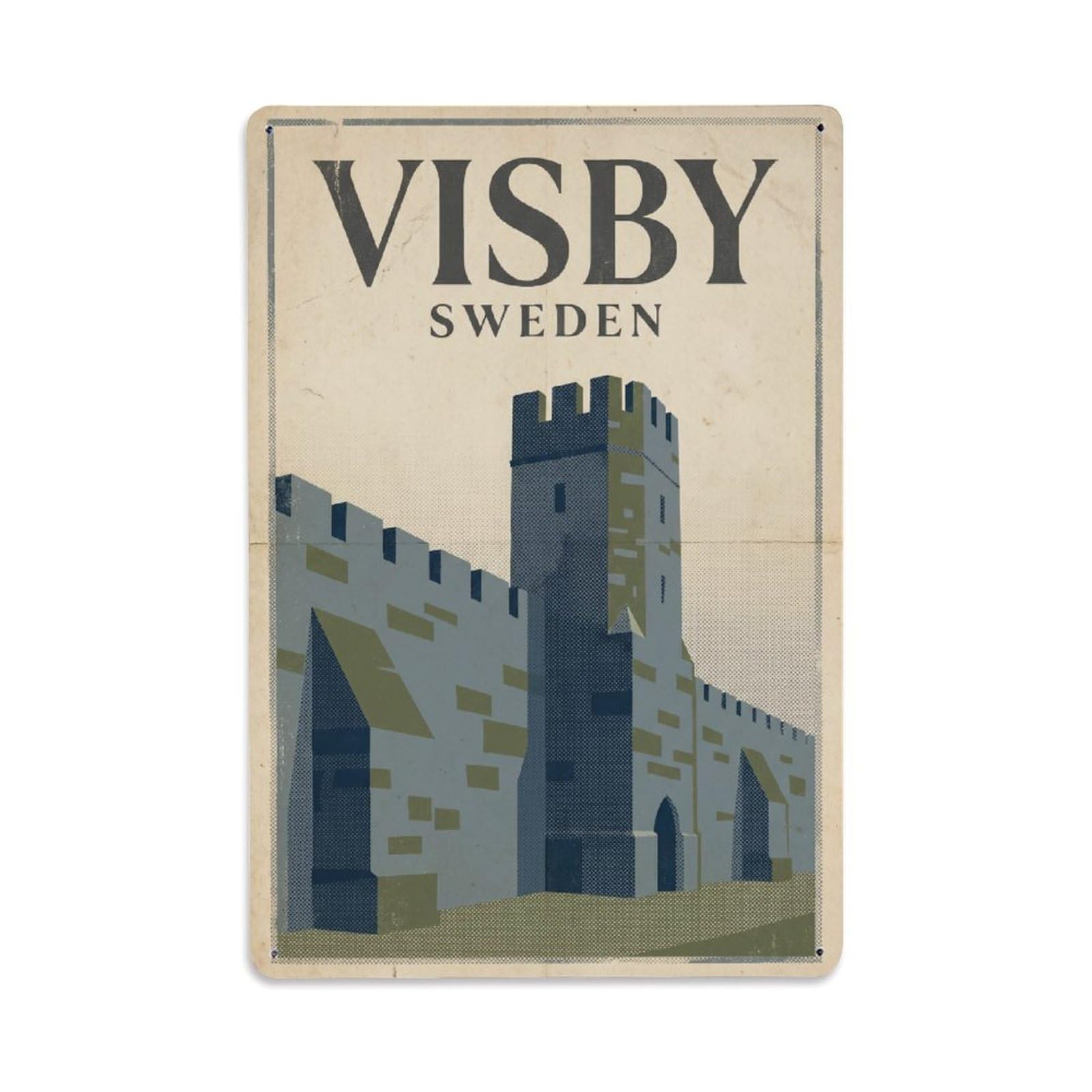 Sweden Visby Travel Retro Metal Tin Sign