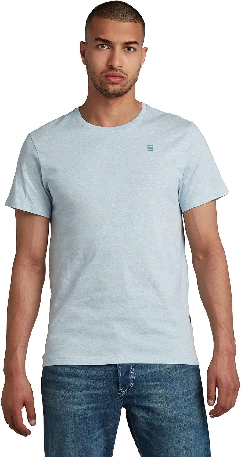 G-Star Men's Crewneck Logo Lash Soft Cotton Long Sleeve T-Shirt