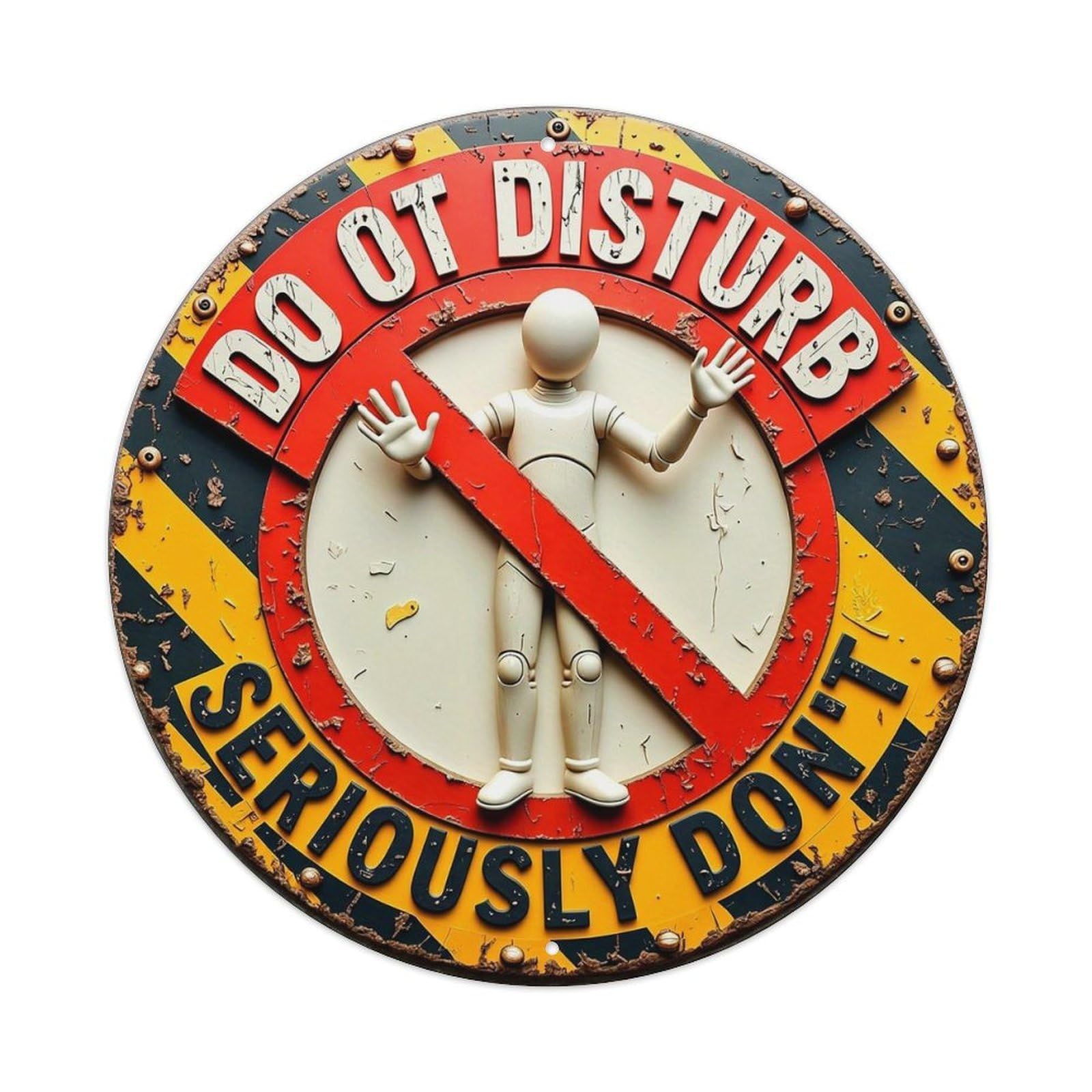 Do Not Disturb Sign Pattern Tin Sign Metal Poster Vintage Metal Signs for Home Man Cave Bar Cafe Kitchen laundry room Wall Decorations Gift 8x8Inch