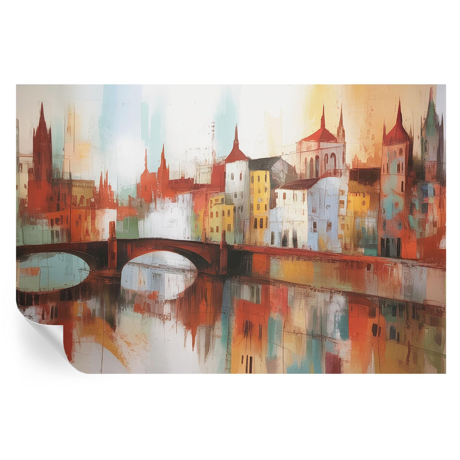 Papel pintado autoadhesivo para salón de 104x70 cm con diseño urbano