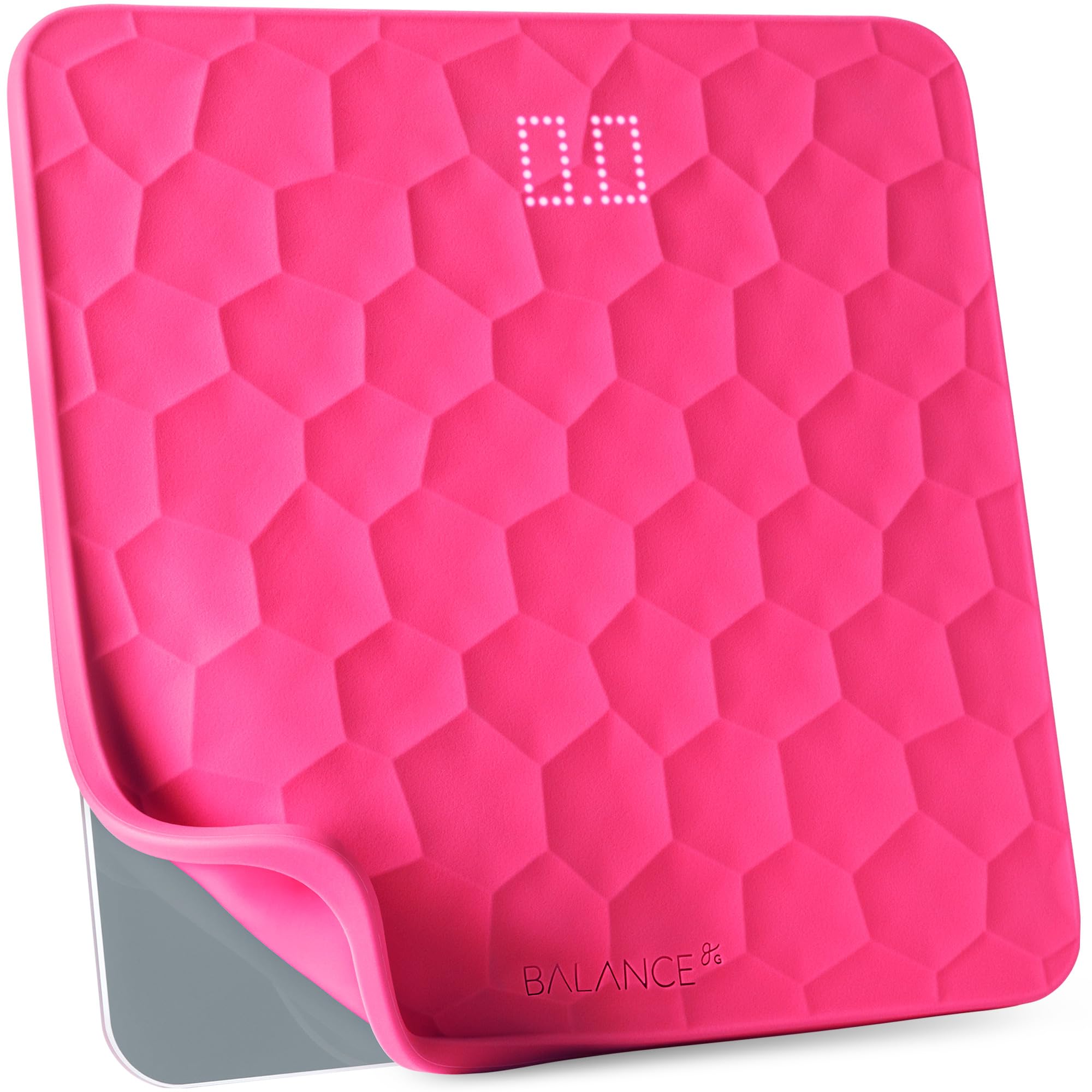 Greater Goods Colorful Designer Bathroom Scale Non-Slip Silicone Cover Hidden LED Display Spot-On Precision 400 lb Capacity