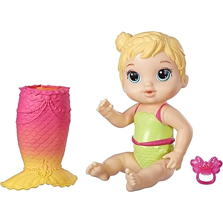 Amazon Com Baby Alive Shimmer N Splash Mermaid Bld Hair Toys Games