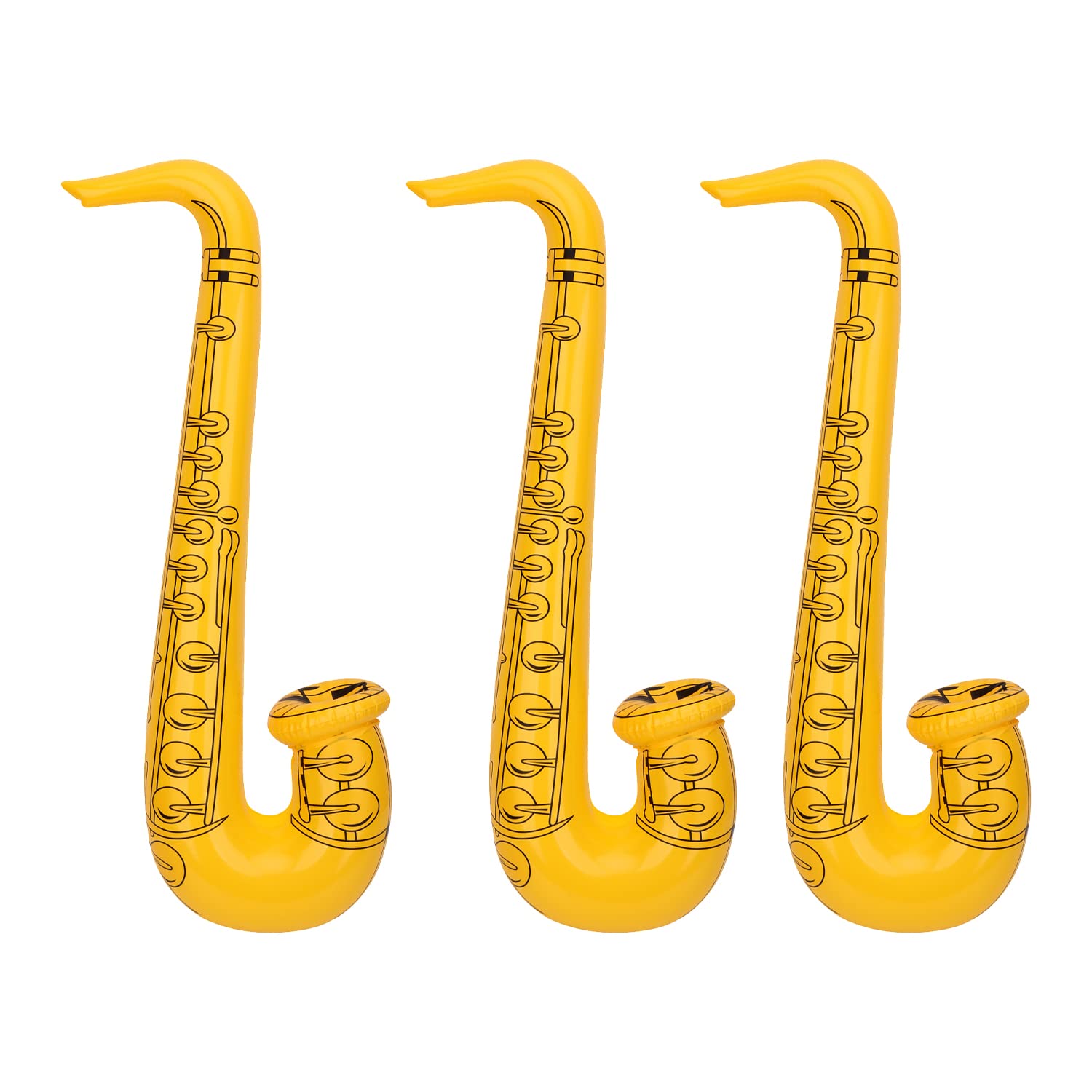Trimming Shop Inflatable Saxophone Balloon 3pcs, Yellow
