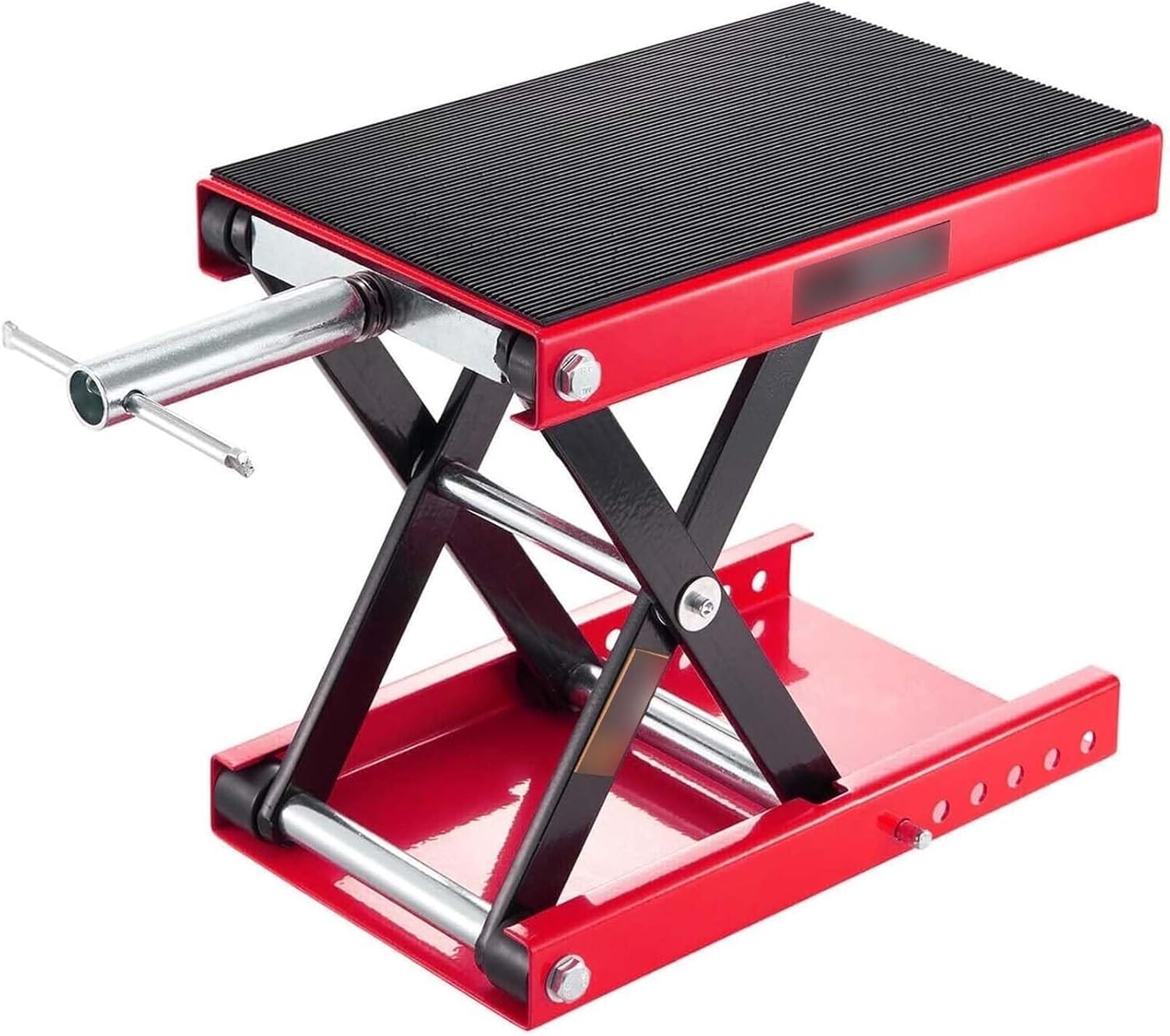 Adjustable Wide Deck Motorcycle Lift Table, Heavy Duty Scissor Jack for Safe and efficient Motorcycle/Bicycle Repair and Maintenance