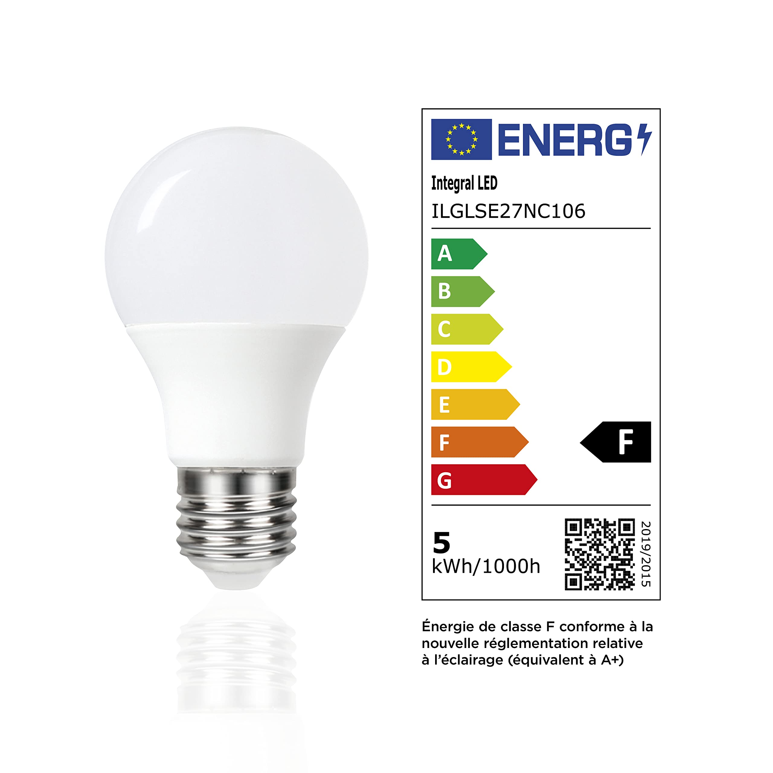 Integral LED 2er-Set E27 Dämmerungslicht – Milchige Glühbirne, 8W (≙60W), Warmweiß 2700K, 806 Lm, IP65
