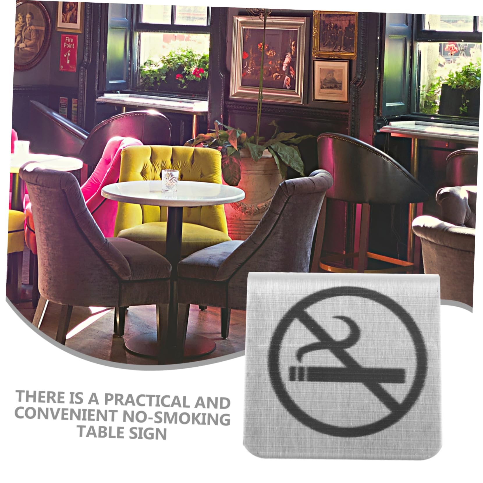 6 Cartelli Divieto Di Fumo In Acciaio Inossidabile Per Tavoli - 48x50mm Per Ristoranti, Hotel
