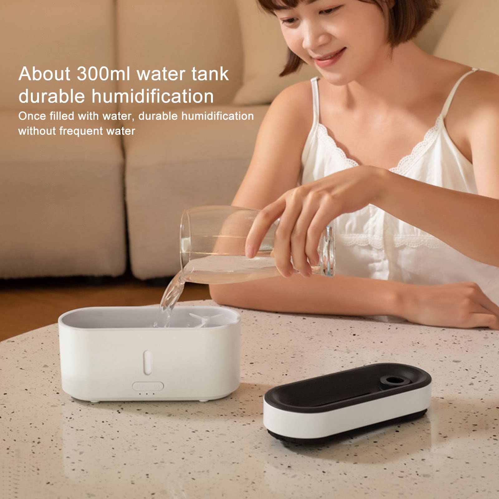 Amazon.co.jp: 炎アトマイゼーション加湿器、USB FED LED光、ABS超音波