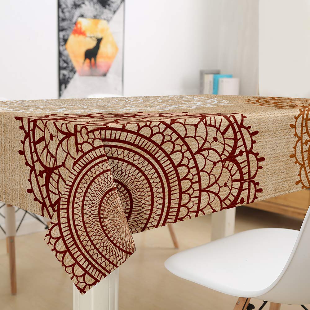 Morbuy Wasserdichte Tischdecke – 3D Mandala Design, Abwaschbar, Für Küche, Garten & Camping, 100x140 Cm