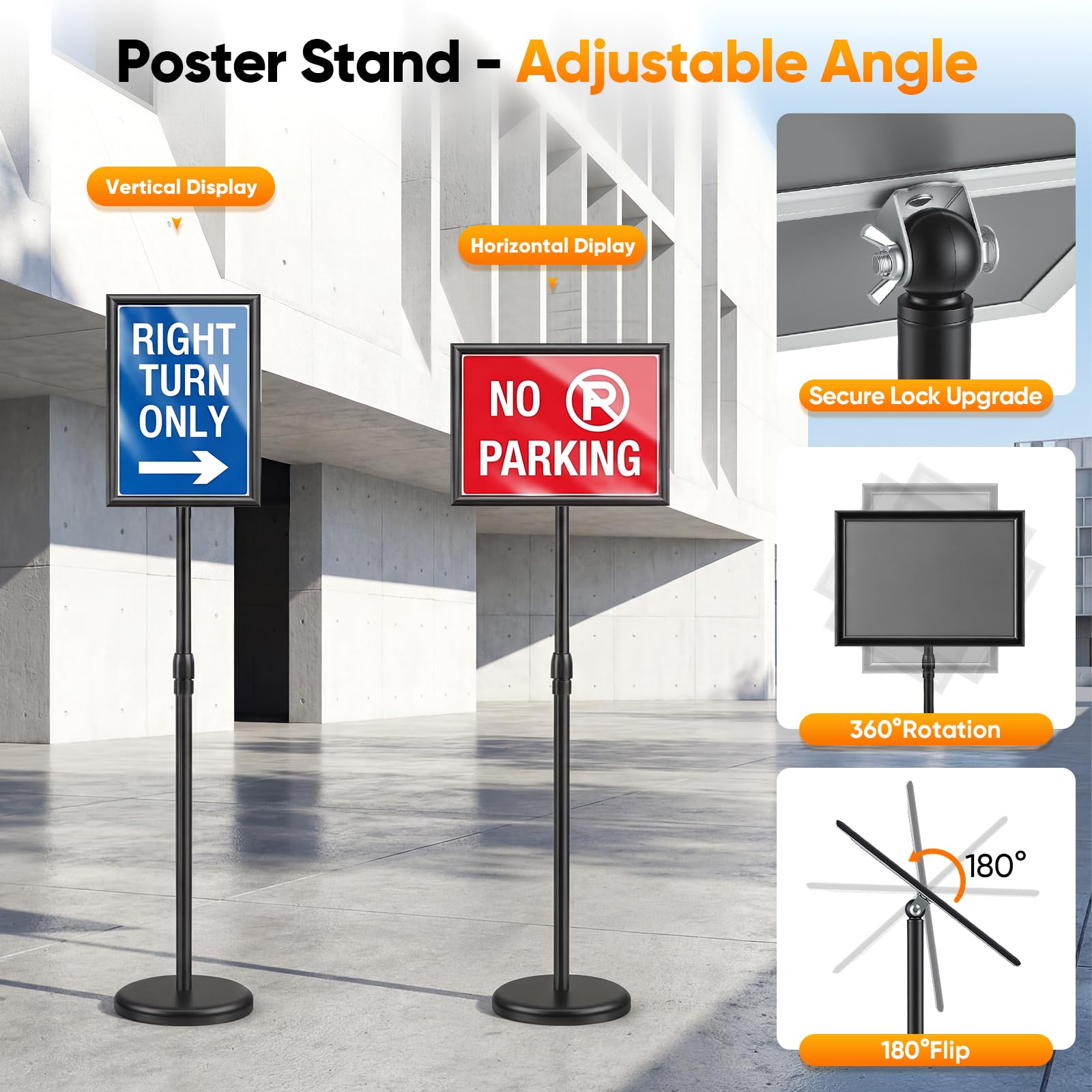 Soporte Para Carteles A4, Pie Estable,Soporte De Exhibición,Altura Ajustable,Rotación De 360°,Resistente Al Agua Y Al Polvo,Soporte De Letrero De Pie Para Menú, Restaurante,Tienda,Recepción(A4)