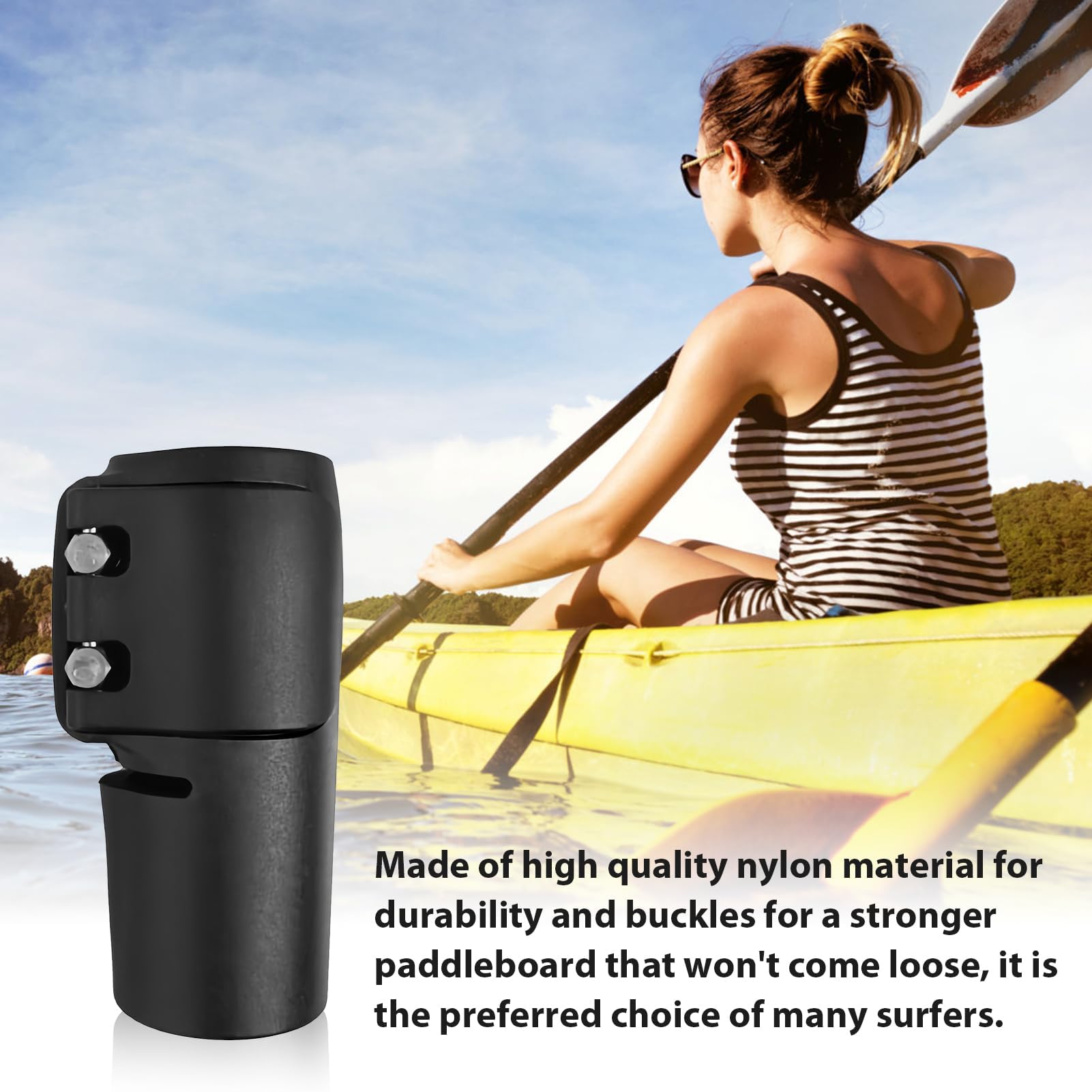brileze Morsetto Regolabile per Pagaia SUP con Sgancio Rapido Paddle Clamp Pulsante di Bloccaggio per Albero Pagaia Compatibile con la Maggior Parte delle Pagaie SUP (Nero)