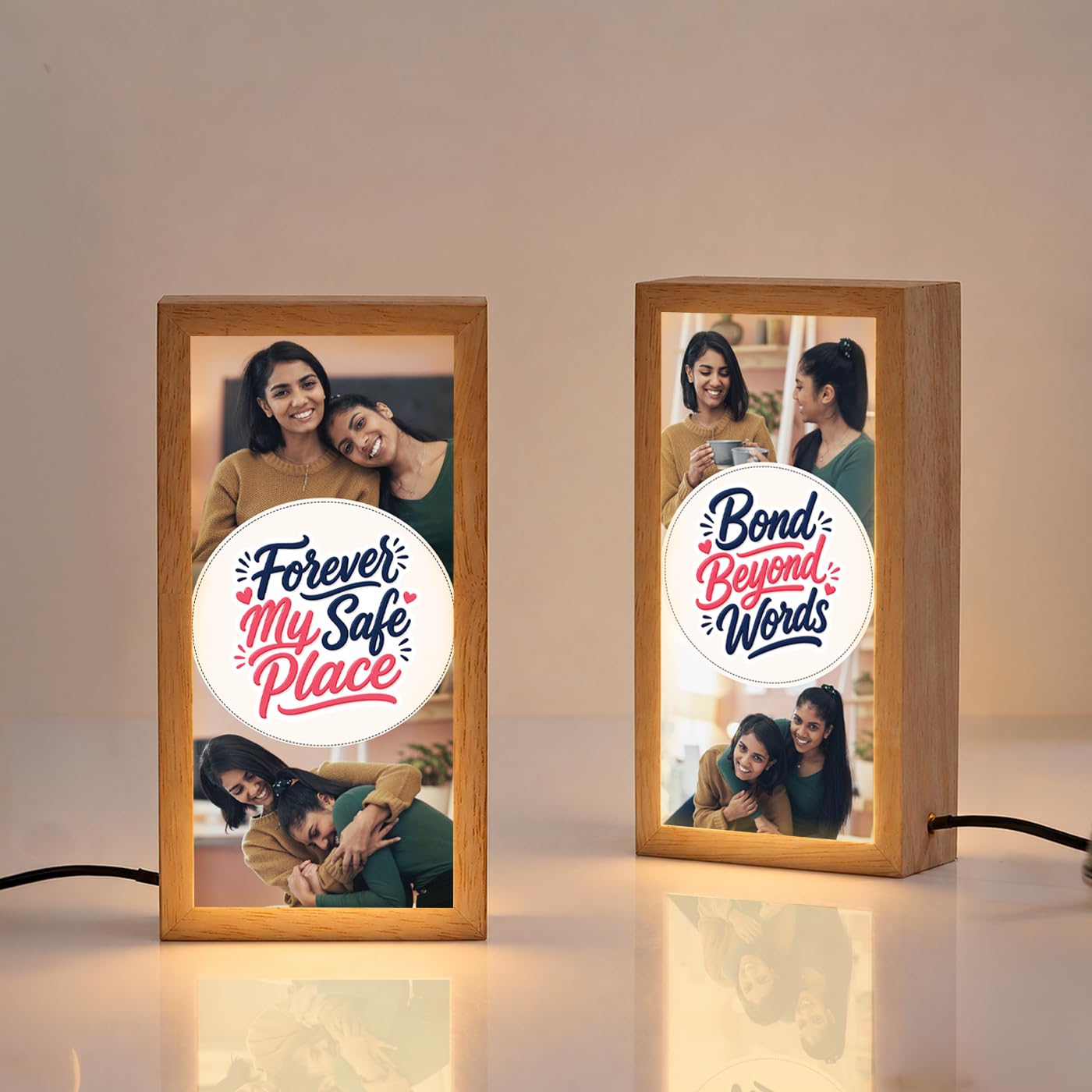 IGP Personalized Forever Friendship LED Glow Frame | Custom Photo LED Frame | Same Day Delivery | Friendship Day Present for Best Friend, BFF-image-1