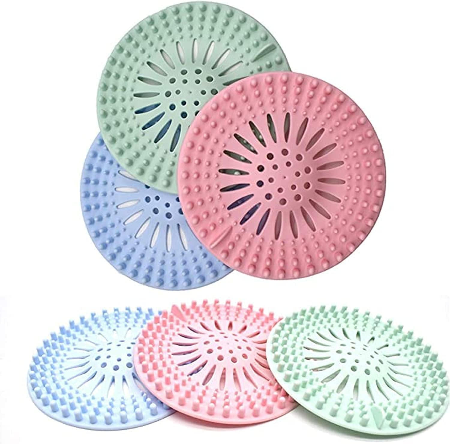 VATSHVI Silicone Hair Catcher Shower Drain Cover Drain Protector for Bathroom Shower Drain Cover Silicone Toilet Net Kitchen Sink Strainer Sink Plug Protectors Kitchen Drain Cover (Random Color_2pcs) (B0D6R1KZN4) Amazon Price History, Amazon Price Tracker