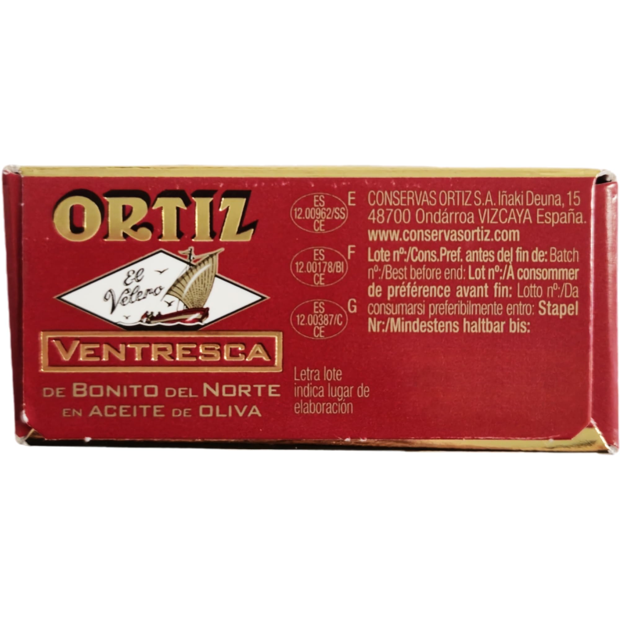 usy Bundle für Conservas Ortiz Ventresca de Bonito del Norte, weißer Thunfischbauch in Olivenöl 3er Pack (3x110g Dose) + usy Block
