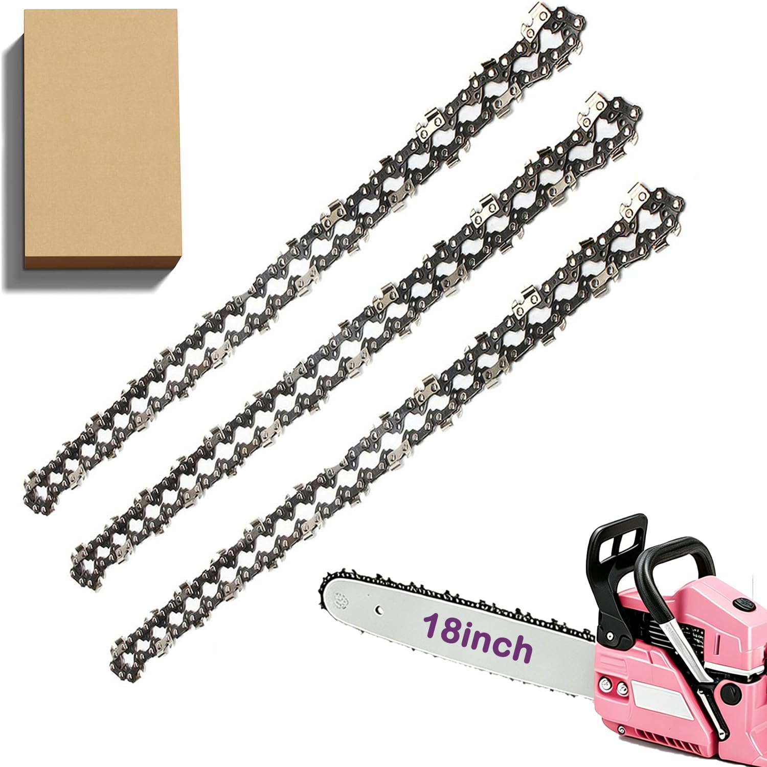 Chaîne de tronçonneuse 45 cm maillons 62 LP calibre 127 cm pour Bosch Husqvarna