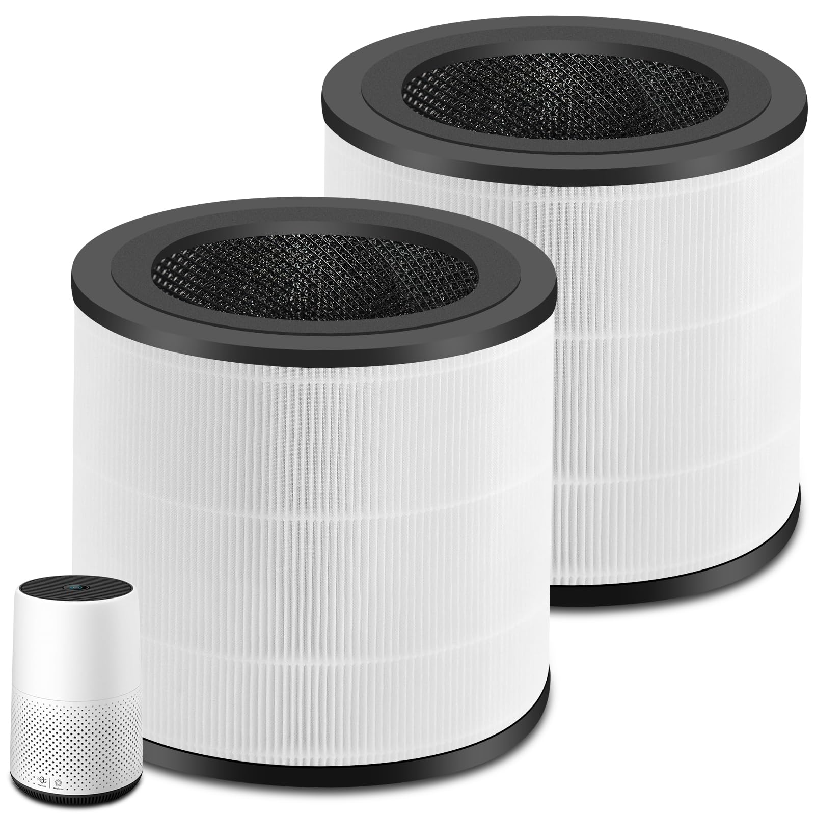 FY0194/30 Replacement Filter Compatible with Philips 800 Series AC0820/AC0819/AC0830 3-in-1 True Activated Carbon Removes 99.97% of Pollutants, 2 Pack (FY0194/30)