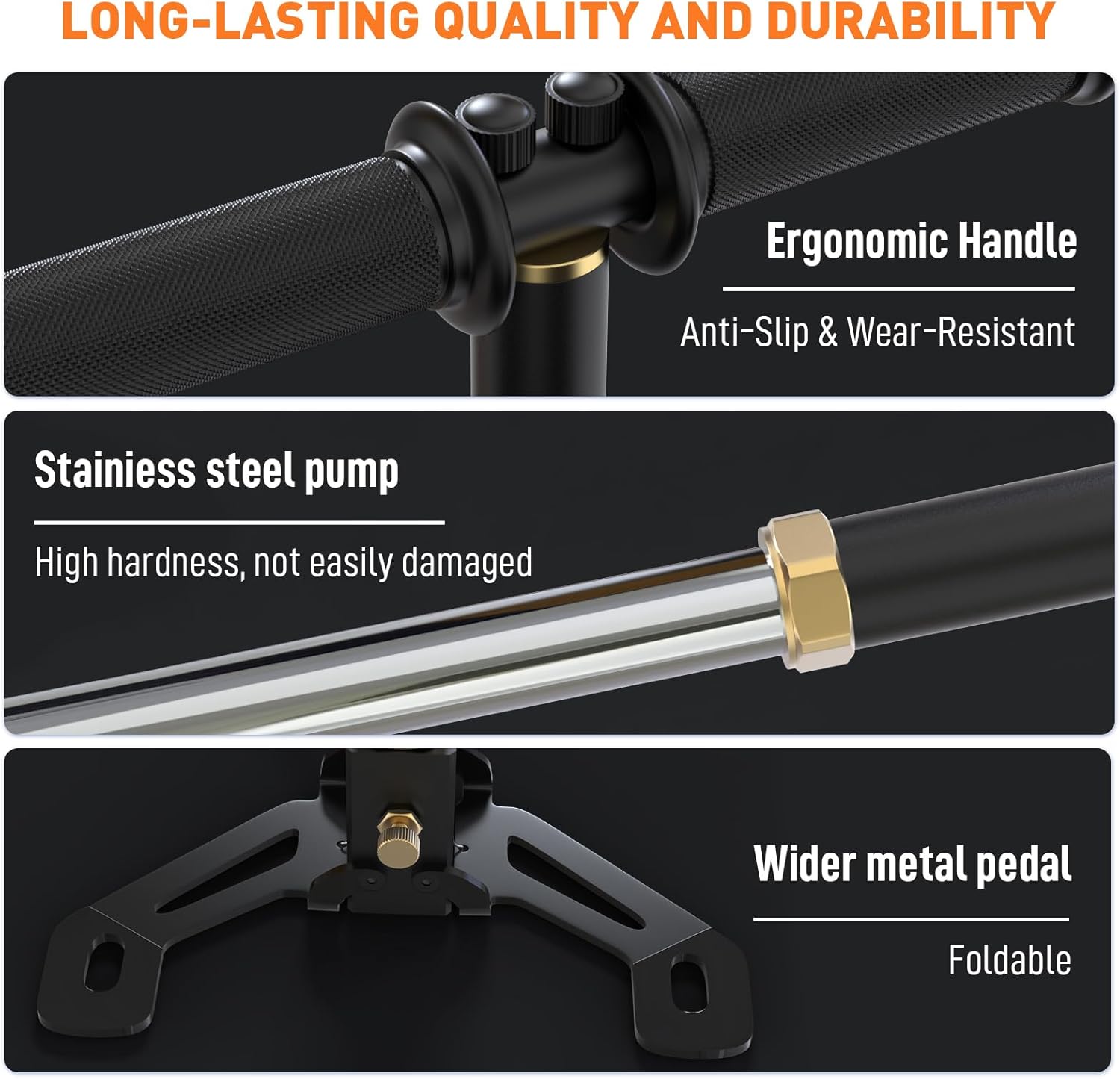 SMACO High Pressure Hand Pump 4500Psi/30MPa Air Gun Rifle Filling Stirrup Pump High Pressure Air Pump with Pressure Gauge Oil and Water Separator for Paintball,PCP,Scuba Diving