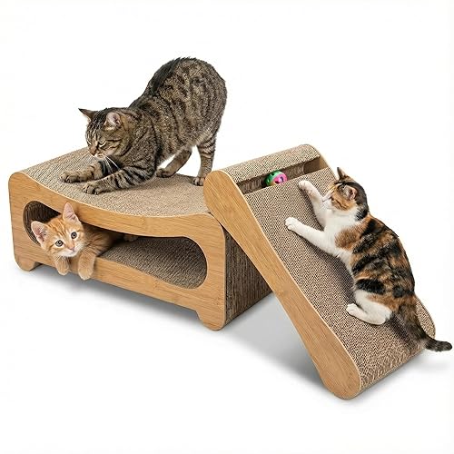 Cat Scratcher 2 in 1,Cardboard Cat Scratcher with Toy Ball,Extra