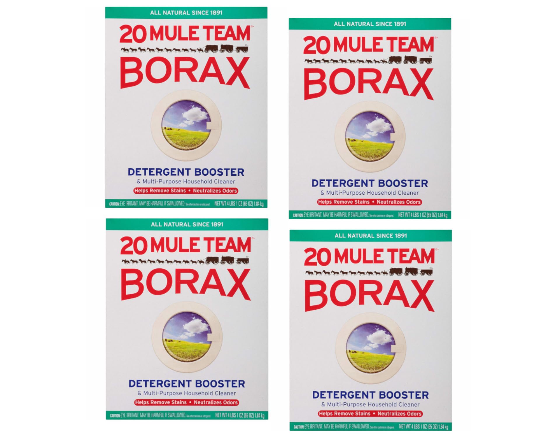 BORAX 20 Mule Team Laundry Booster, 76 Ounce (Pack of 4)