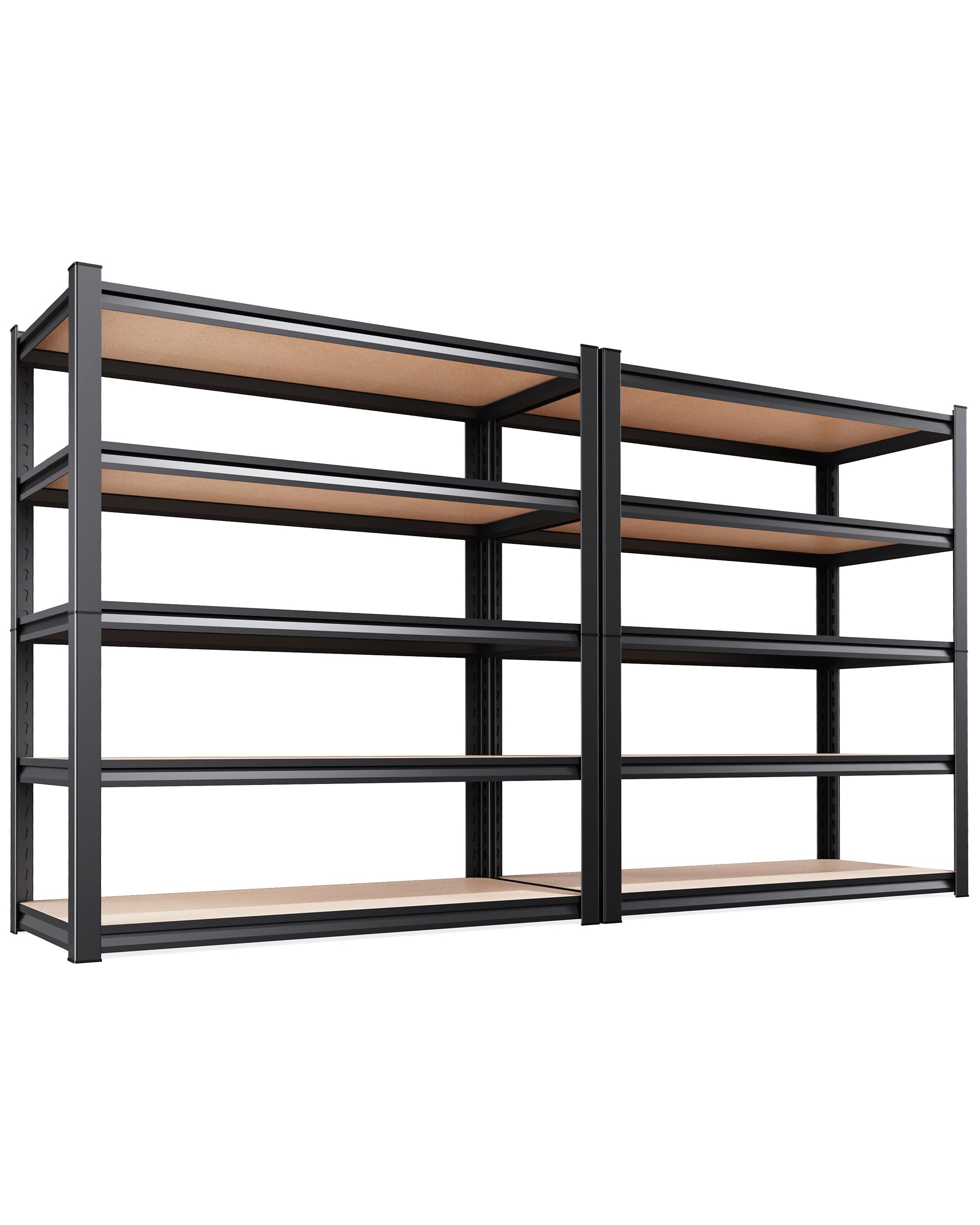 Set of 2 Garage Shelving-2050 lbs 5 Tier Storage Shelves,Adjustable Heavy Duty Metal Shelving Unit and Storage Large Rack,Utility Steel Shelf for Warehouse Industrial Pantry Basement 71"x46"x18"