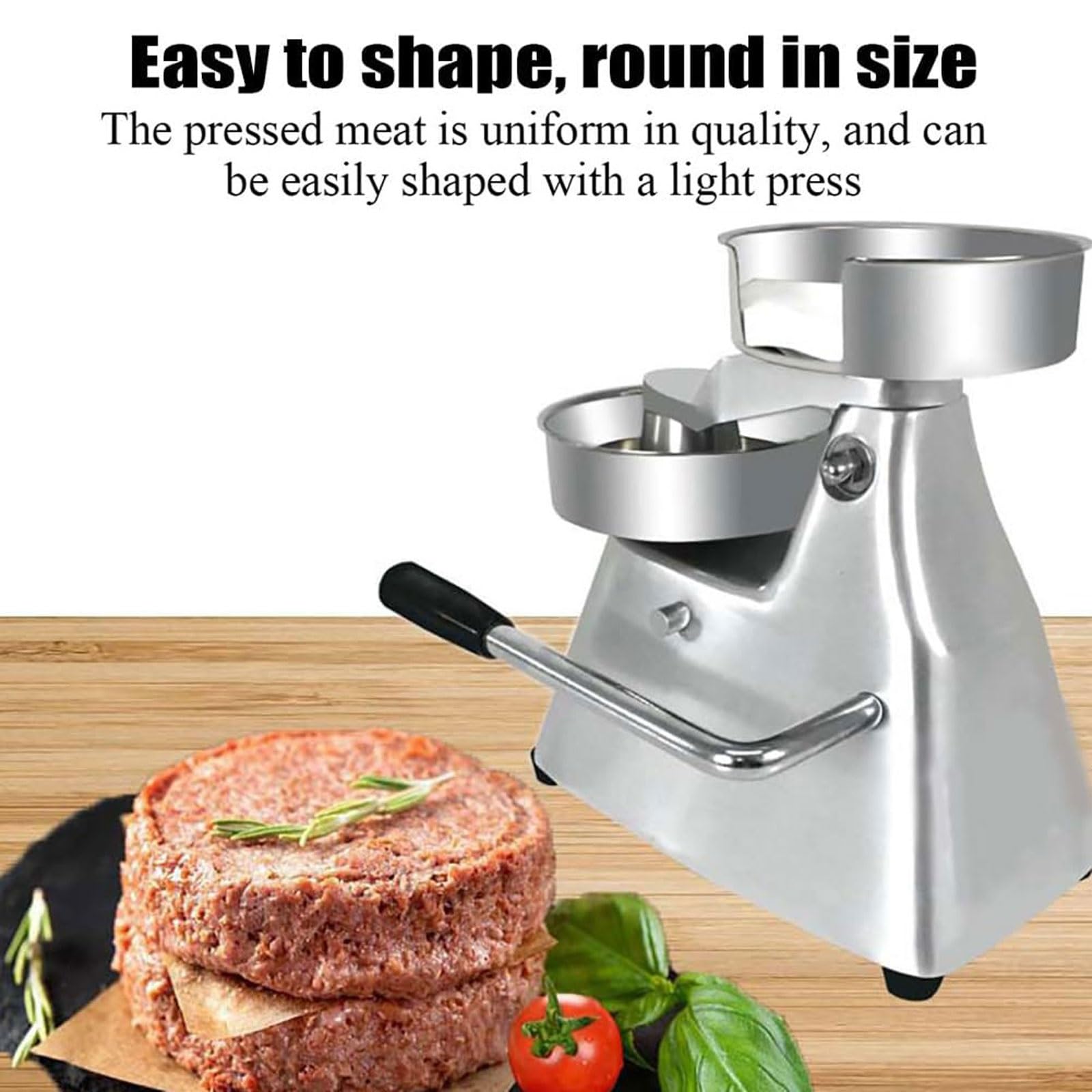 DFEDHF Commercial Hamburger Patty Maker, 10/13CM Stainless Steel Burger Press Meat Patty Maker with Anti-Skid Handle, Stuffed Grill Burger Forming Press Tool, 10cm