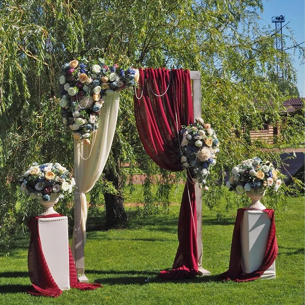 Poliestrowa zasłona łukowa na wesela - idealna na ceremonie i przyjęcia (13 75 x 300 cm) - elegancka dekoracja imprezowa tło wszechstronna dekoracja ślubna