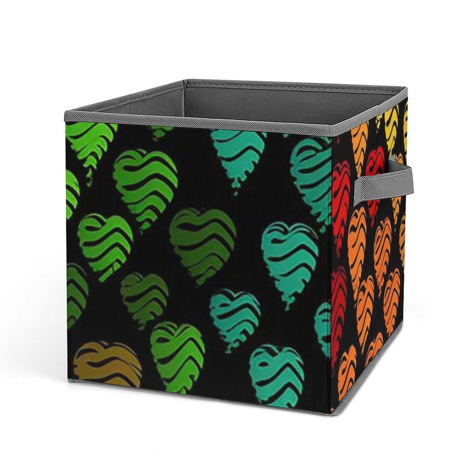 Bac de rangement pliable en tissu arc-en-ciel avec poignées pour dressing
