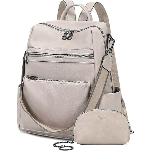 AGLOD Leather Backpack Purse for Women Designer Ladies Shoulder Bag Fashion Faux Work Travel Daypack