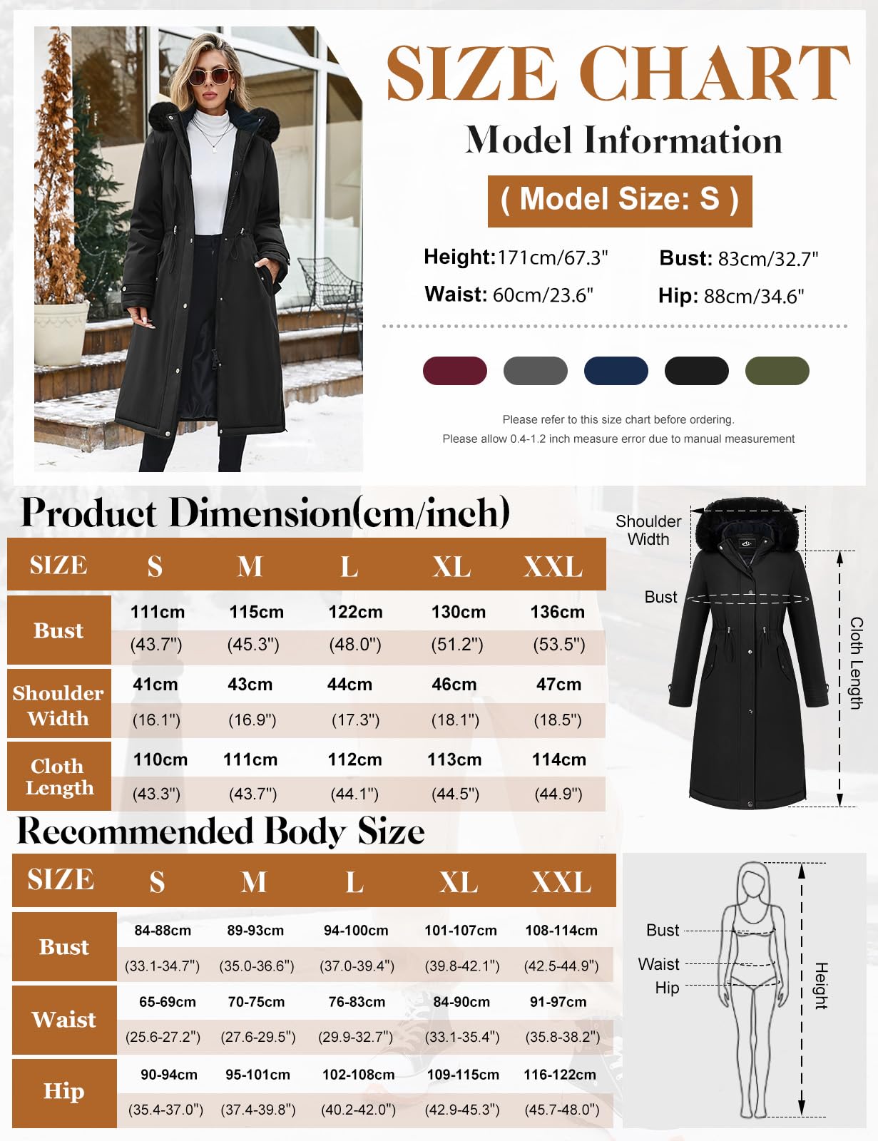 CMTOP Cappotto Donna Invernale Lungo Fodera in Pile Ispessito Idrorepellente Antivento Parka, Calda Elegante Giubbotto Imbottita Giacca con Cappuccio Rimovibile, Zip e Tasche