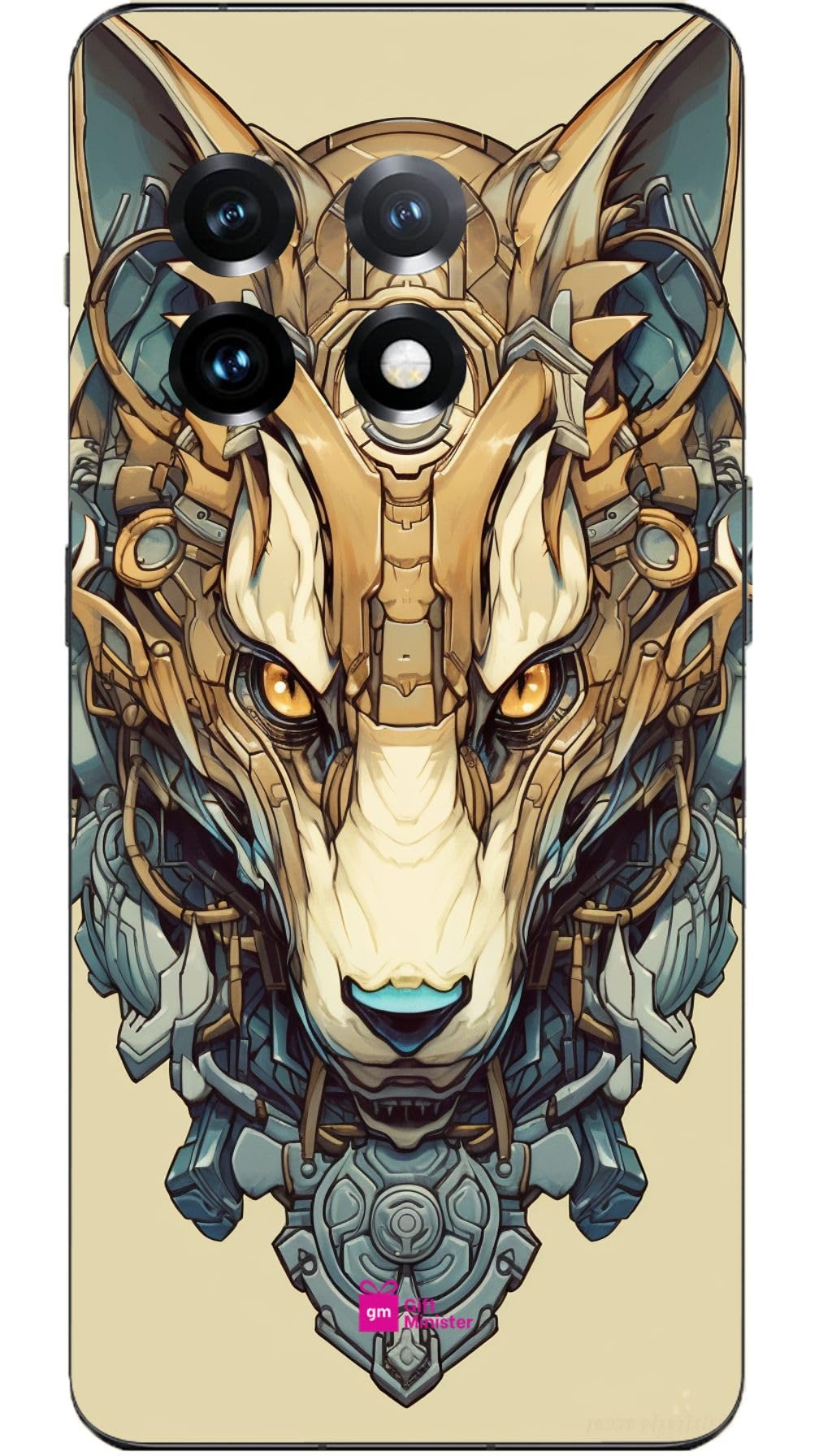Silicone Designer Cover for One Plus 11 R Graynone - Wolf Whimsical Cyborgs Lovecraftian Neogeo Humor Graphic Prints Mecha Anime White Beige Protective Lightweight Anti-Slip 1Pcs 1696P