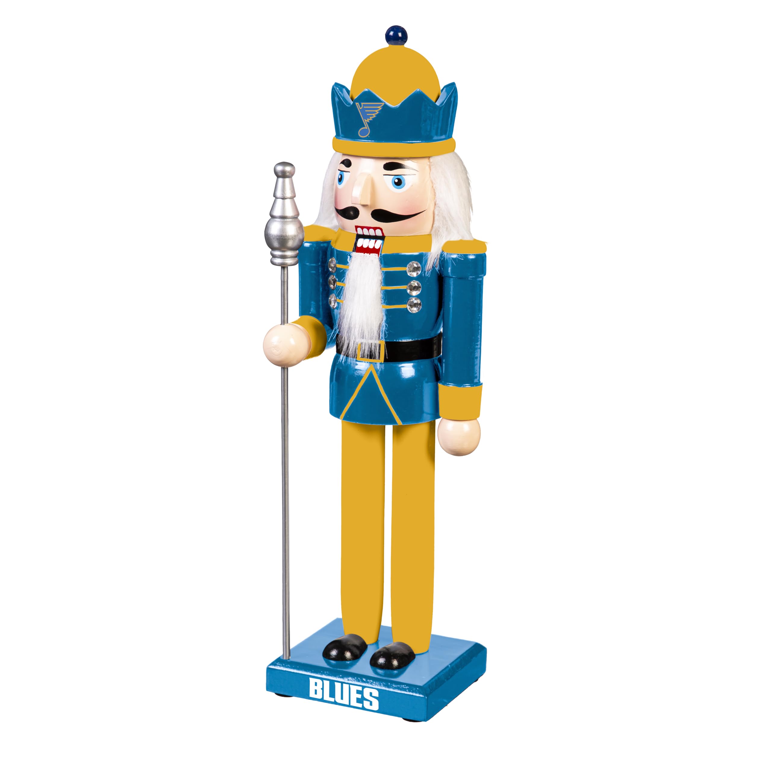 Team Sports America NHL Nussknacker-Statue, 30,5 cm Holz Weihnachten Nussknacker Figur, Urlaub Tischplatte & Regal Dekor, festliche Heimdekoration und Geschenk für Hockey-Fans (St Louis Blues)