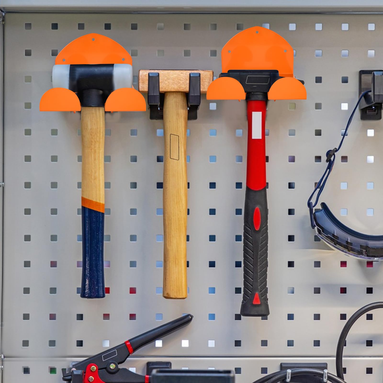2 pièces Support pour débroussailleuse, Support mural en acier pour débroussailleuse, Support pour outils de jardinage électriques, Organisateur de garage, Orange