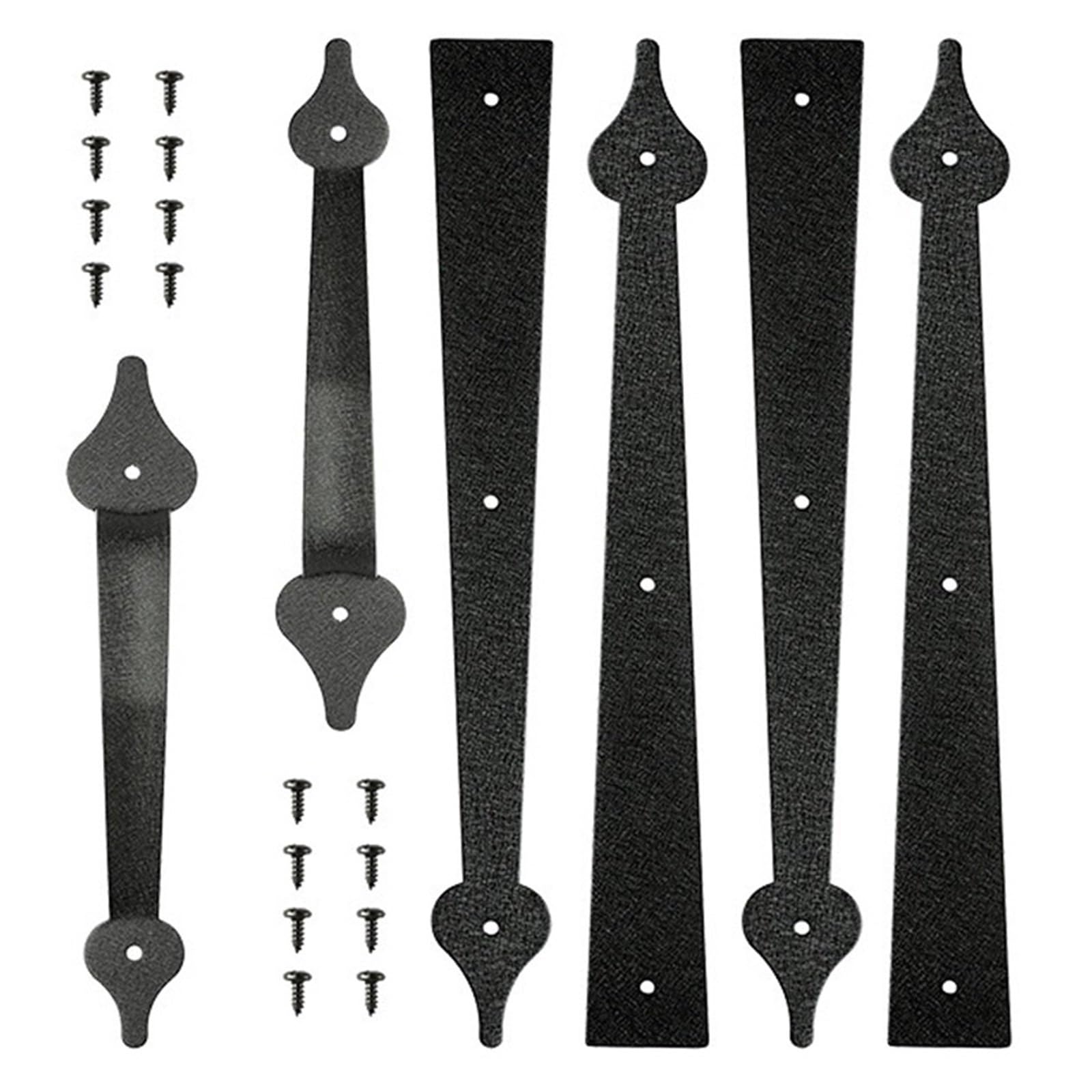 6Pcs/Set Garage Door Handle Hinges, Decorative Hardware Kit for Barn Hinge