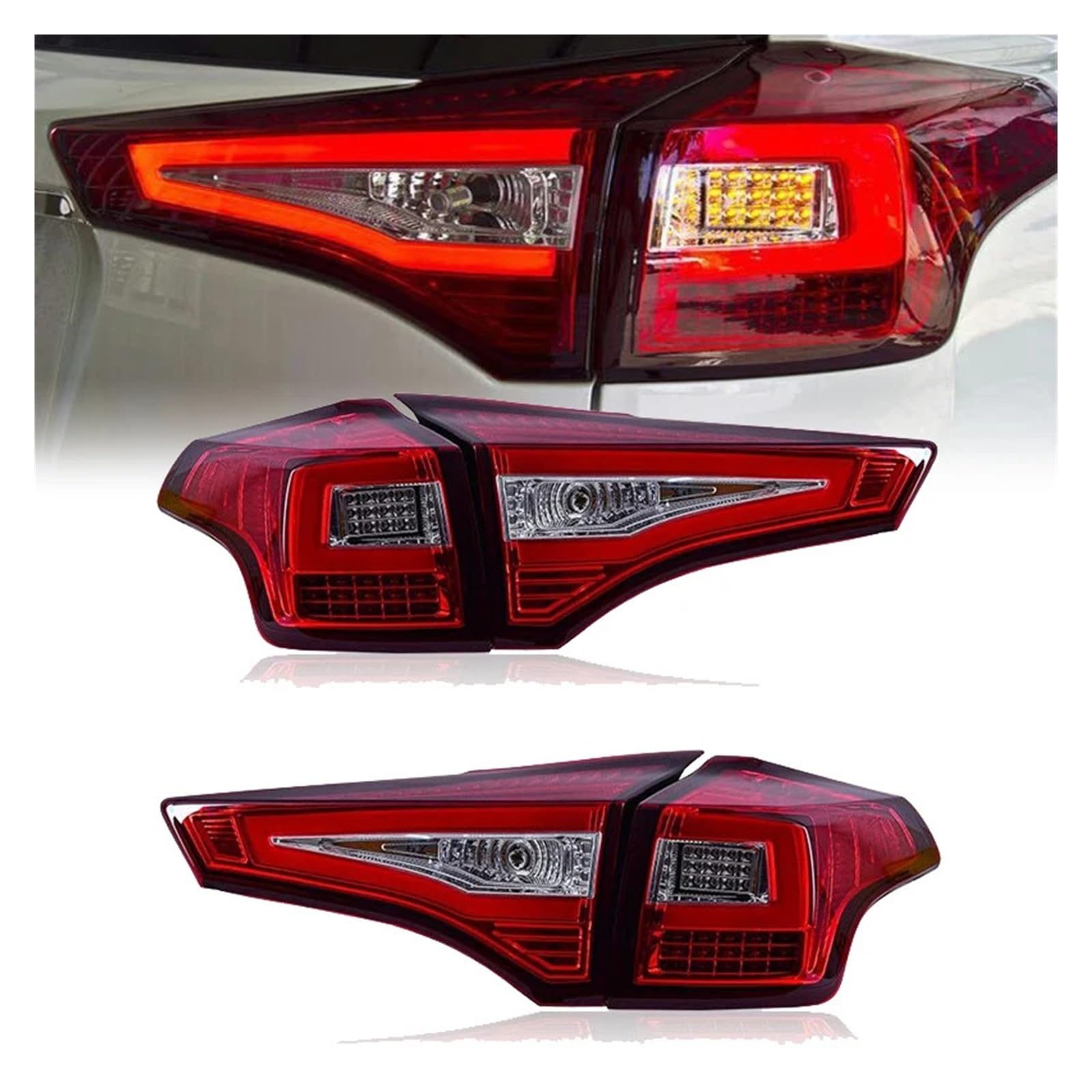 2PCS LED Rear Tail Lights Compatible with Toyota RAV4 RAV 4 2013 2014 2015 Car Brake Reverse Taillight — view 2