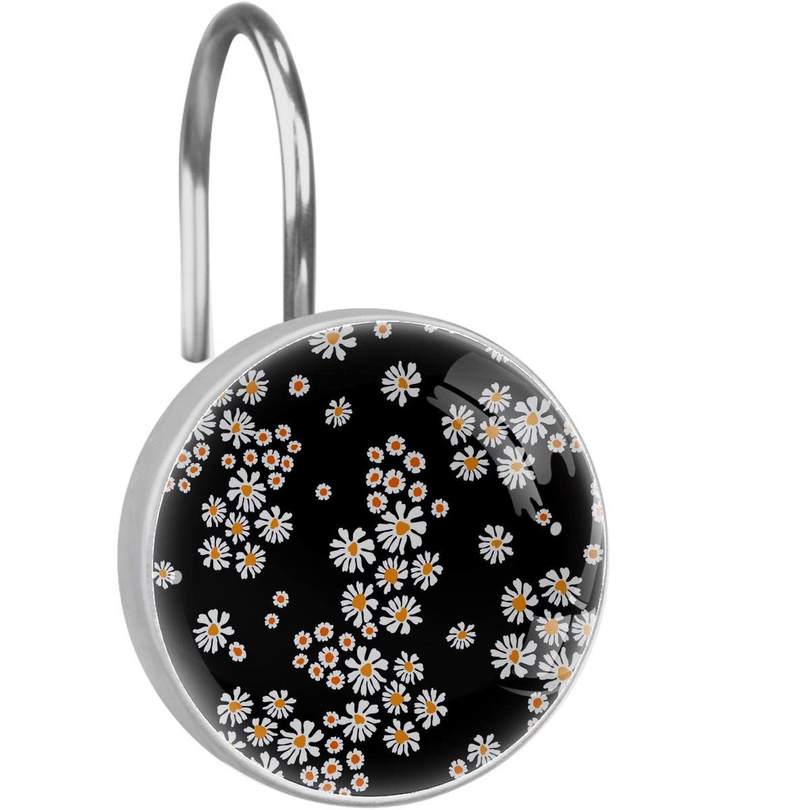 Crochets rideau de douche inox antirouille durables Lovely Daisy x12