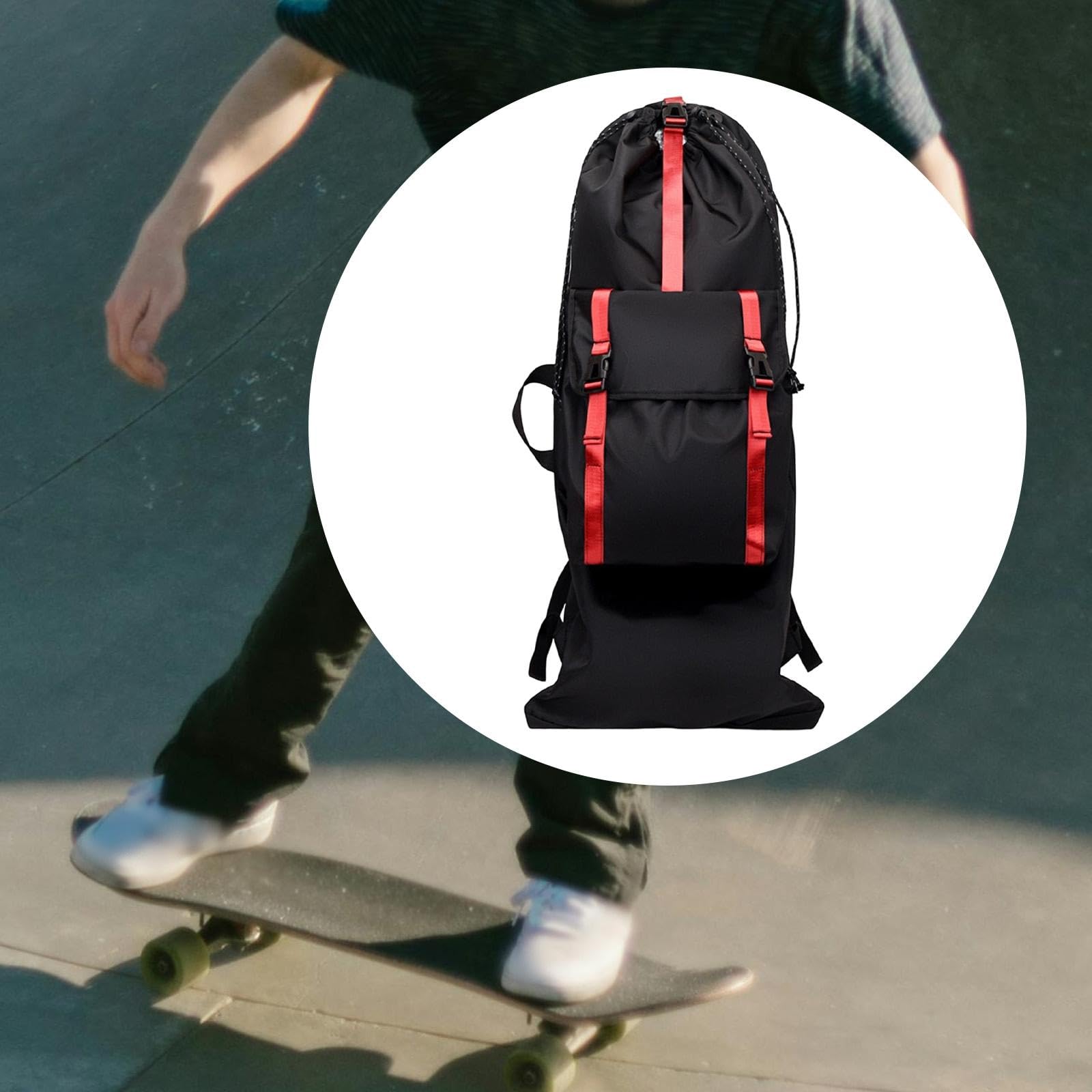 B Baosity Sac à Dos pour Skateboard, Sac de Transport pour, Sac de Rangement Long, Portable et Imperméable avec Bretelles Réglables, Idéal pour