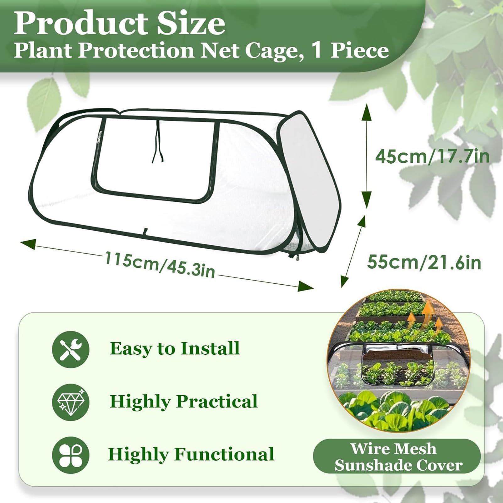 Invernadero Portátil Protectora Impermeable | Cubierta de Invernadero para Bancal Elevado Para Interior y Exterior, Jardín, Patio, Balcón, Verduras, Flores, Frutas y