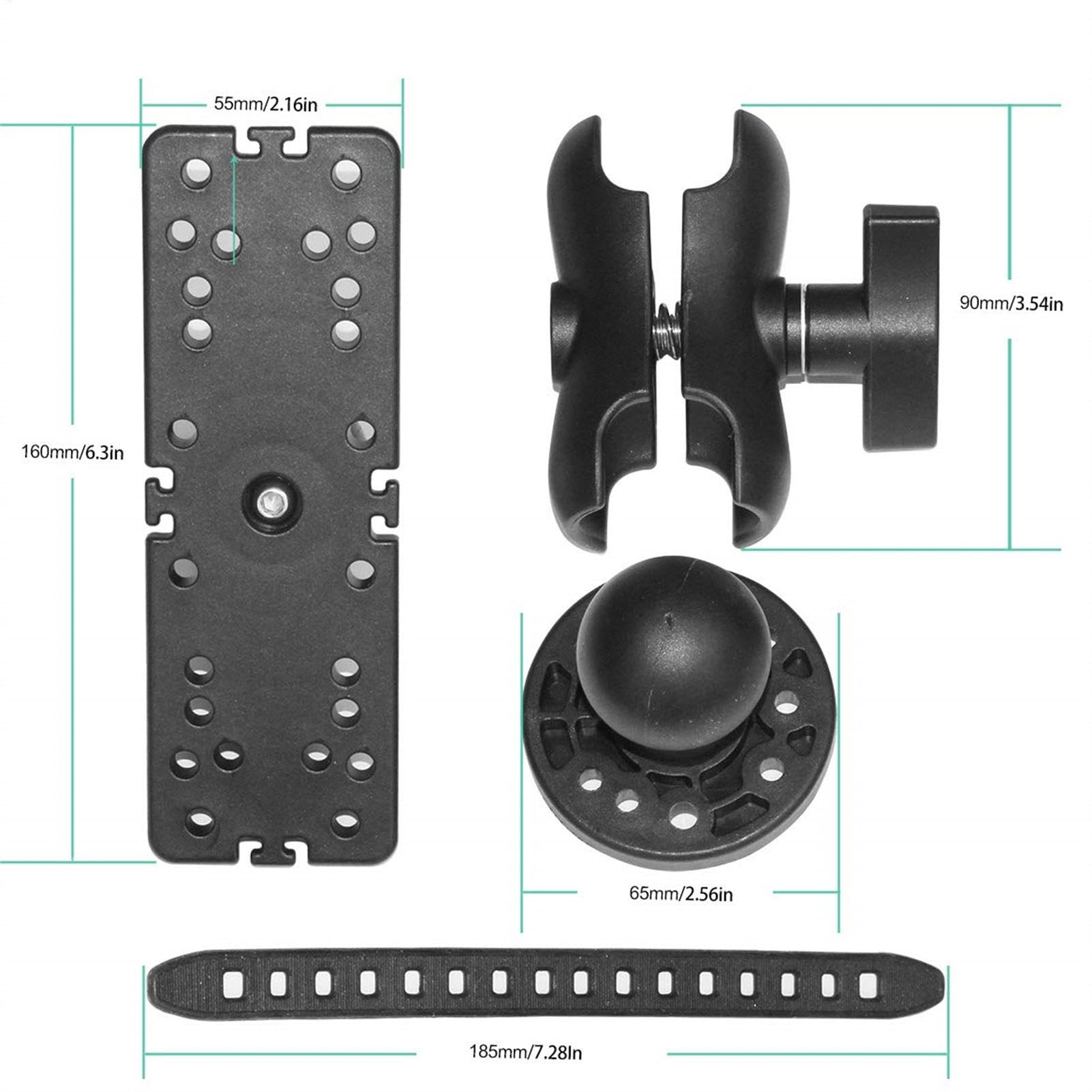 Soporte para buscador de Peces | Placa de Montaje para sonda de Pesca en balsa para Pesca en Barco - Soporte electrónico para buscador de Peces, Soporte para buscador de Peces electrónico Marino para