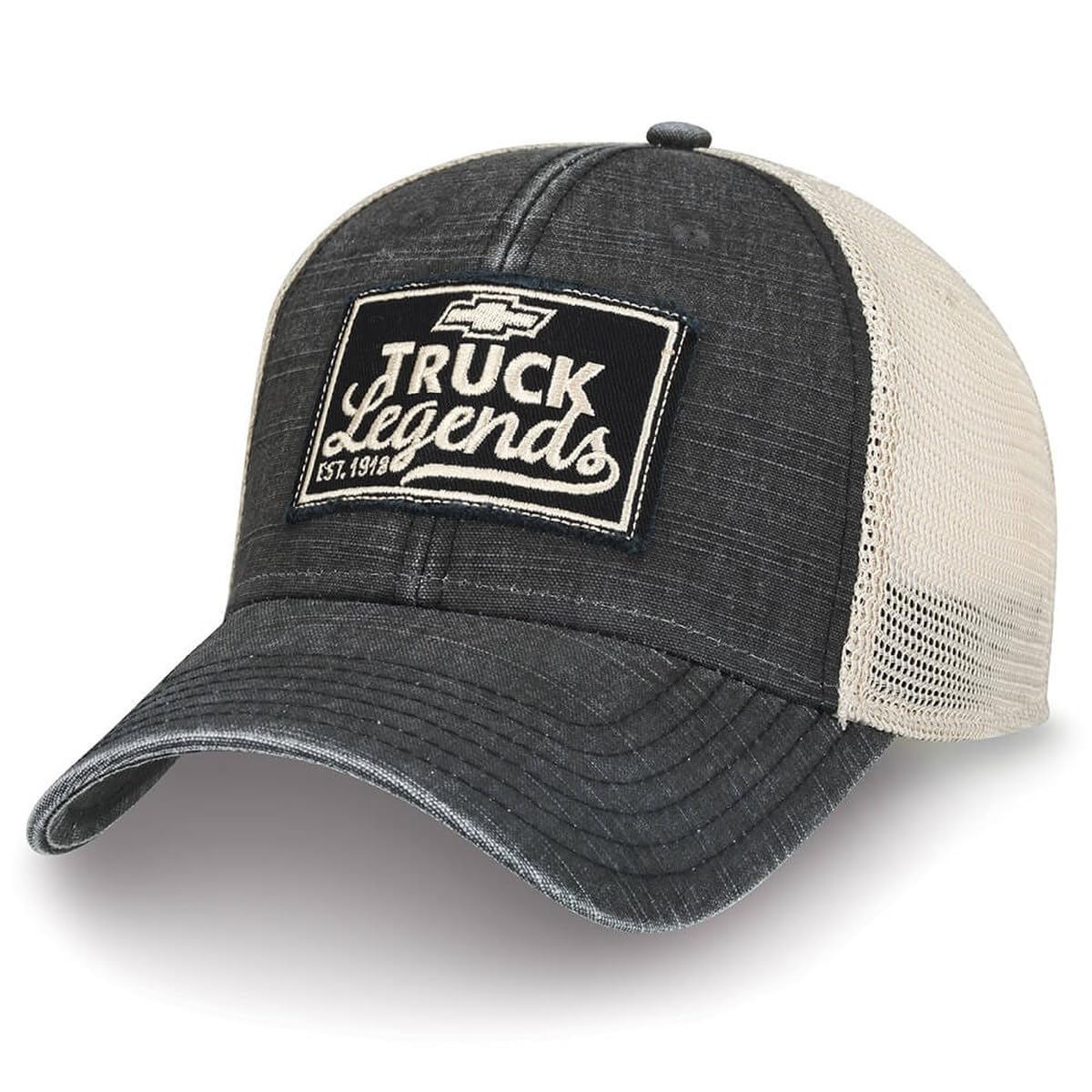 Chevy Truck Legends Hat - Chevrolet Washed Snapback Cap Black, Black, One size