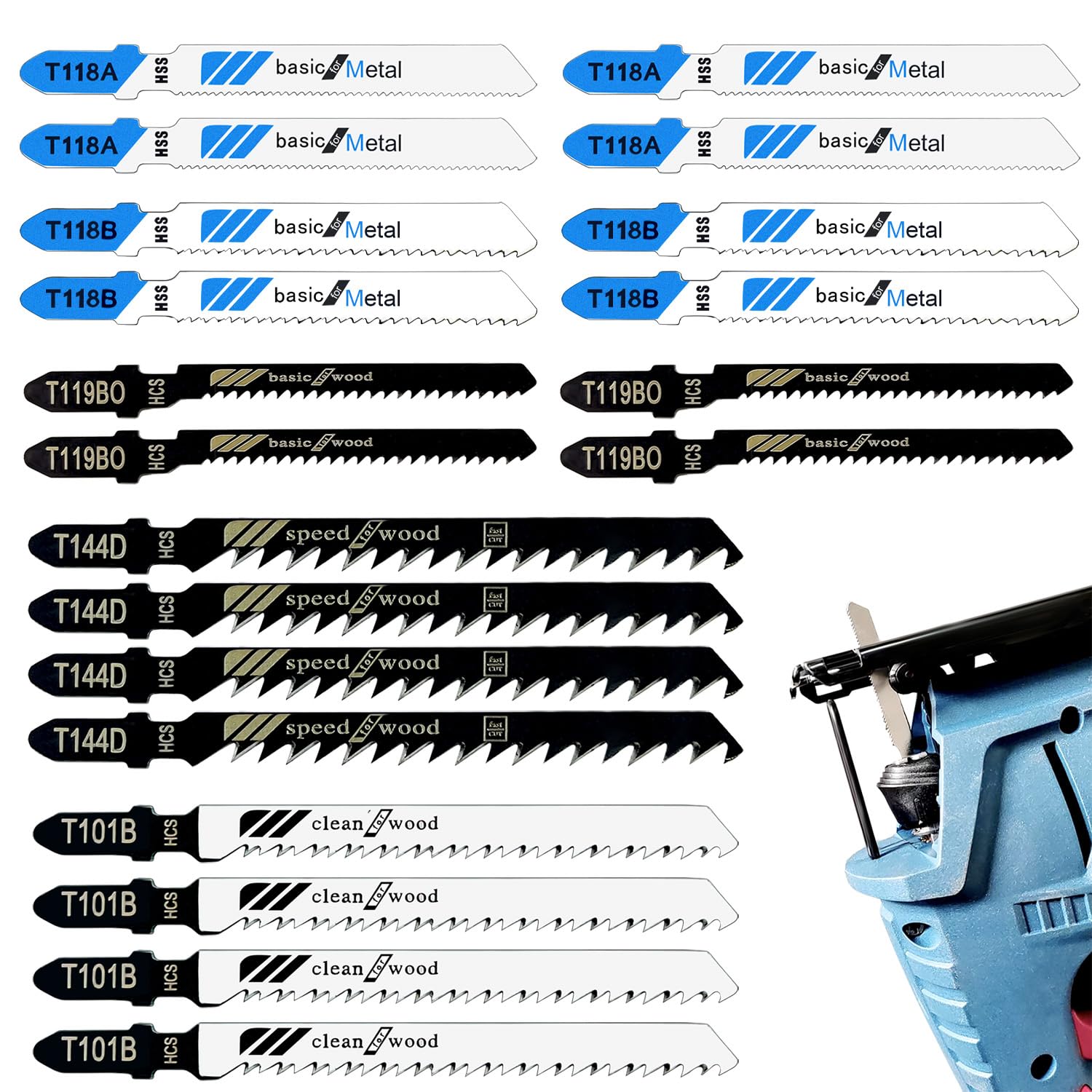 Milwaukee Jigsaw M18 Fuel 20 Pcs T Shank Jigsaw Blades, Jig Saw
