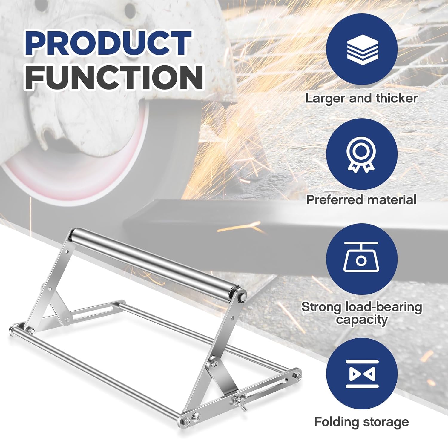 Zonon 2 Pcs Large Adjustable Miter Saw Roller Stand Cutting Machine Support Frame Table Saw Stand, Height Adjustable Range 0.98-5.71 Inch