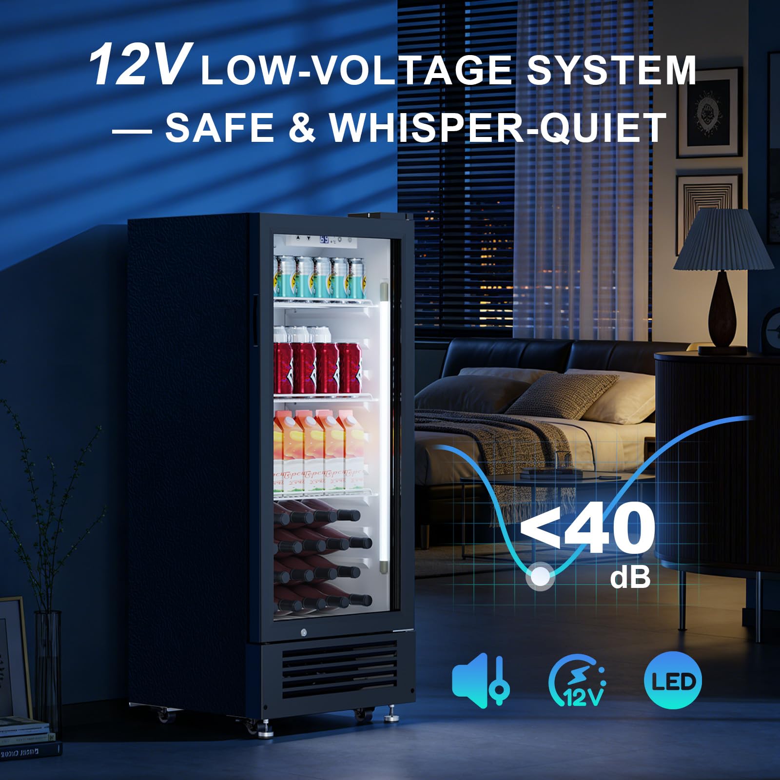 Antarctic Star Outdoor Beverage Refrigerator, 9 Cu. Ft. Glass Door Drink Fridge, Commercial Display Refrigerator With 4 Adjustable Shelves, For Shops, Restaurants, Bars on Fridge.com - View 5