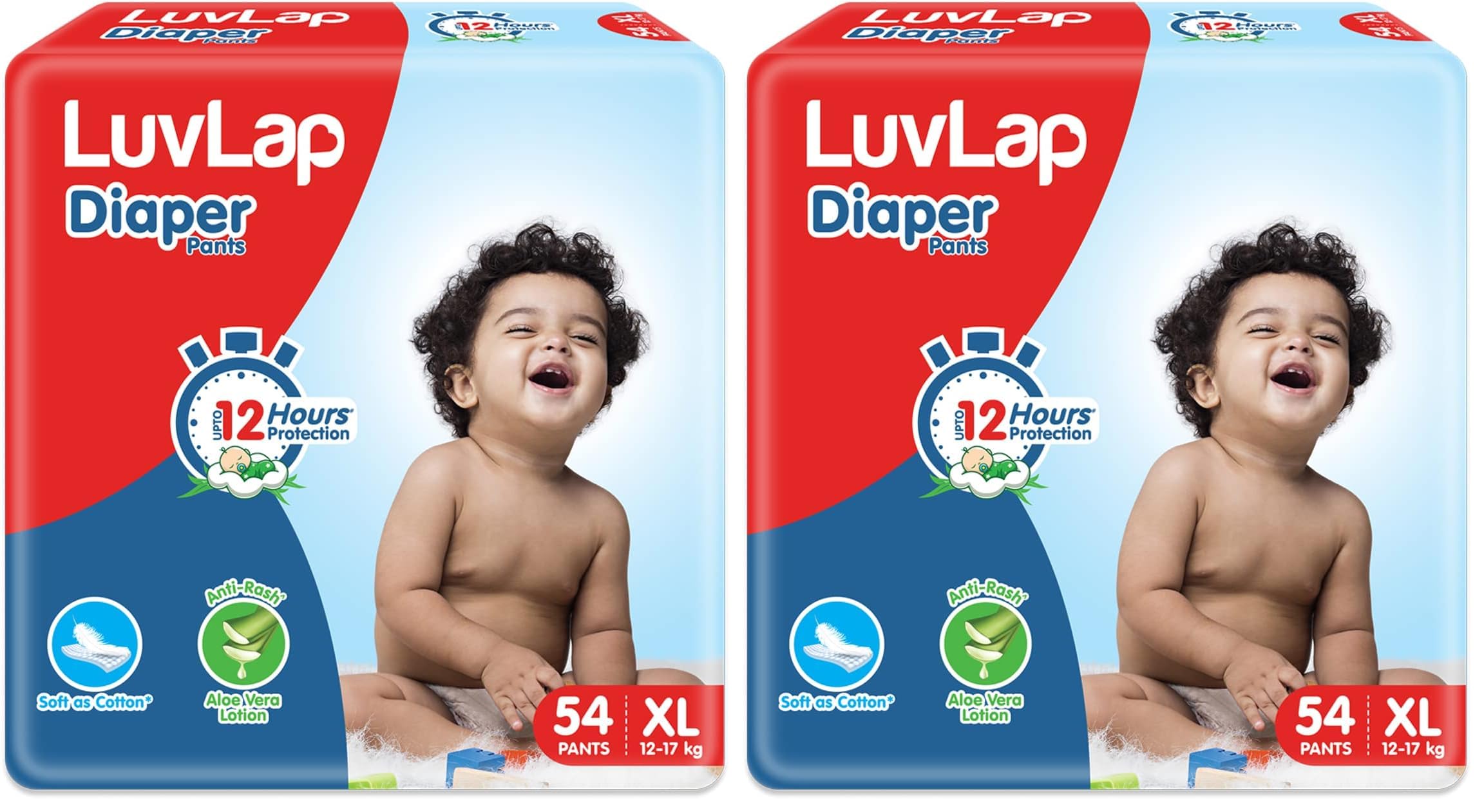 LuvLap Pant Style Baby Diapers, X-Large (XL), 54 Count, For babies of Upto 12-17Kg with Aloe Vera Lotion for rash protection, with upto 12hr protection, Diapers (Pack of 2)-image-44