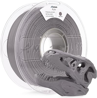 19 – AMOLEN PLA+ Filament 1.75mm, 3D Printer Filament Koala Grey PLA Plus High Speed, High Toughness and Improved Rigidity 3D Filament for Most F…