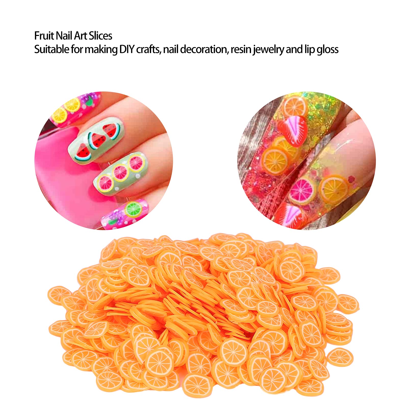 200 Stück Orangenscheiben-Perlen Für DIY Schmuck – Polymer Clay, Ca. 1 Cm, Für Nageldesign & Armbänder