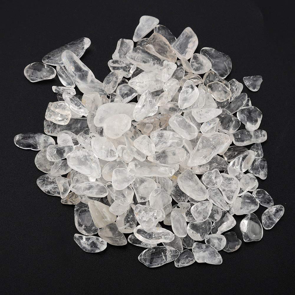 Pièces de Quartz en Cristal Naturel, Copeaux de Pierre Concassés, Peuvent Mettre L'aquarium, Pot de Fleurs, Mettre, Décorer, Démagnétiser Les Ornements, pour Bouddha(Blanc)