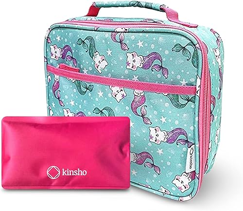 Lonchera de unicornio con paquete de hielo para niñas, bolsa térmica para jardín de niños, escuela primaria, guardería, lindas cajas de contenedores